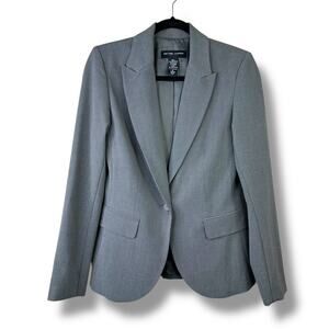 New York & Company NWOT Grey Single Button Classic Tailored Fit Suit Blazer
